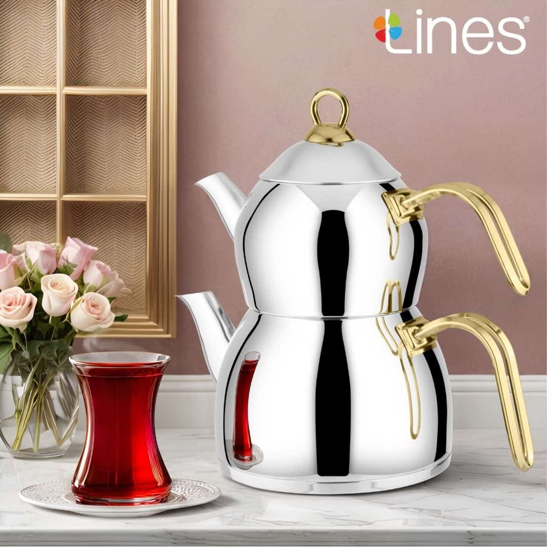 Lines Aycan Altın Kulp Çaydanlık 